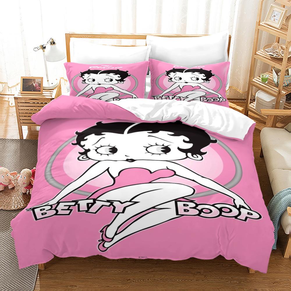 3D Three-Piece Betty Boop Quilt Cover Digital Printing