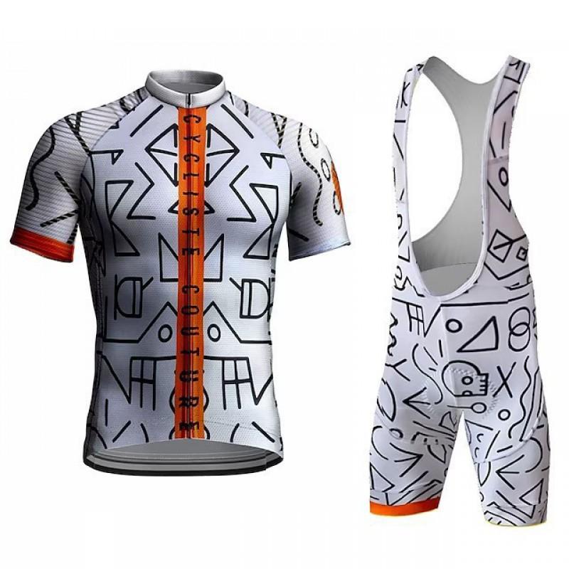 

Short-sleeved Cycling Suit Braces Shorts Bicycle Cushion Breathable Quick-drying Outdoor Sportswear M
