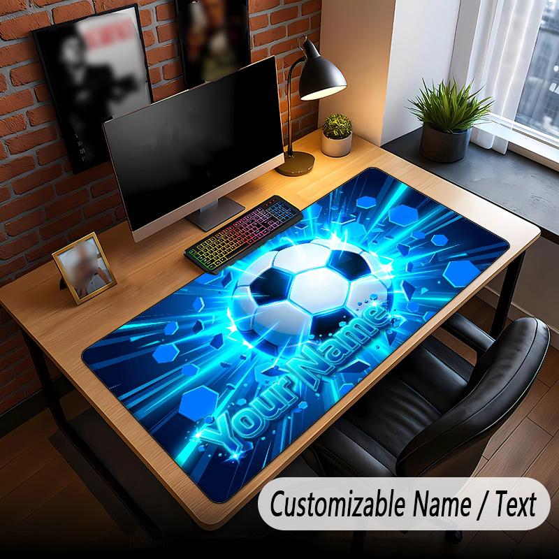 Προσαρμοσμένο Mouse Pad με Θέμα Ποδοσφαίρου, Εξατομικευμένο με Όνομα, Προσαρμοσμένο Χαλάκι Γραφείου για Γραφείο, Διακόσμηση Σπιτιού