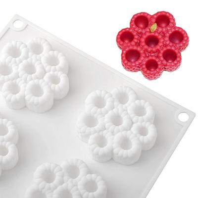 Forma Silikonowa Malina 3D 1/8 Komórek Silikon Spożywczy Wzór Kwiatowy Formy do Pieczenia Ciasta Odporne na Ciepło Wielokrotnego Użytku