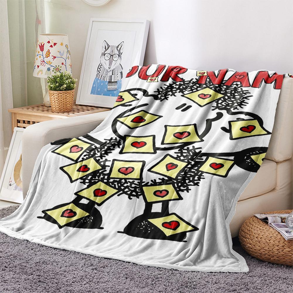 1PC Custom Name sheepworld Patterned Flannel Blanket Suitable For All Seasons for Home Decor Warmth and Comfort Gifts Holiday Present