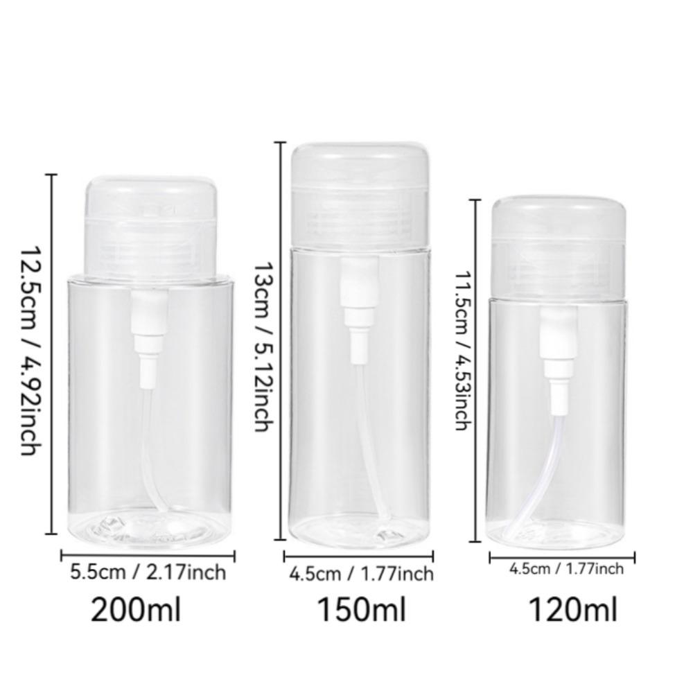 Cleaner Bottle Clear Bottle Push Down Empty Lockable Pump Dispenser Bottle for Nail Polish and Makeup Remover