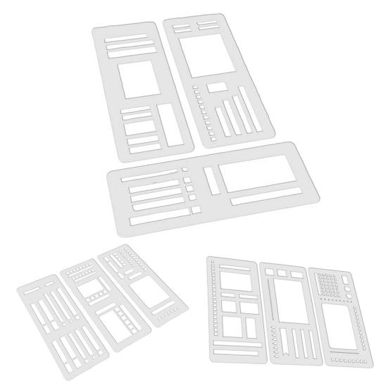 1/2/3 Sets Handmade Flexible Record Template DIY Scrapbooking Dot Grid Journals Planner Flexible Drawing Checklist Stencils Tools