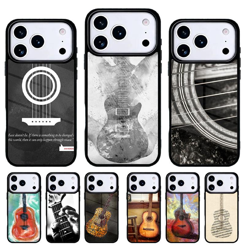 Guitar Instrument Music Phone Case for iPhone 17 16 15 14 13 Pro Max Back Cover for 12 11 Pro Coque