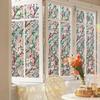 Flower Window Privacy Film, Decorative Static Cling Stickers, Waterproof Glass Cling, 39.4x17.7in Anti-Glare Static Glass Sticker for Home Bathroom