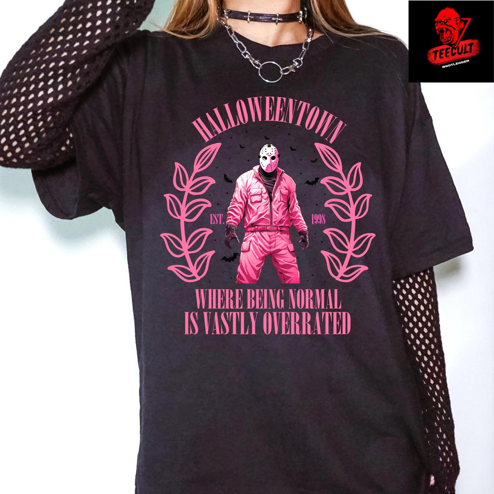 Men s and Women s T-shirts Jason Voorhees Halloweentown Horror Movies PINK S