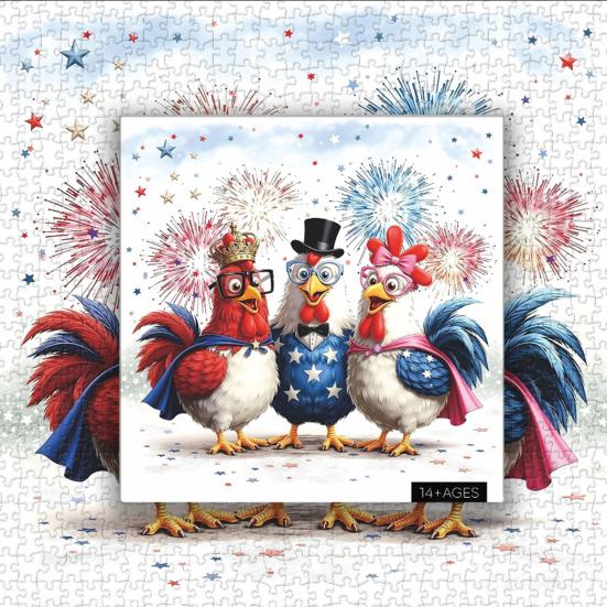 1000Pcs/Set Cheerful Chicken Jigsaw Puzzle Chick Family Puzzle Challenge Game Educational Paper Puzzle Toy Holiday Home Decoration