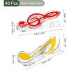 YOKIVE 40 Pcs Music Note Clips, Plastic Music Book Clip, Decoration and Marking, Great for Office/Piano Room (5 Colors, 2.8 x 1.2 Inch)