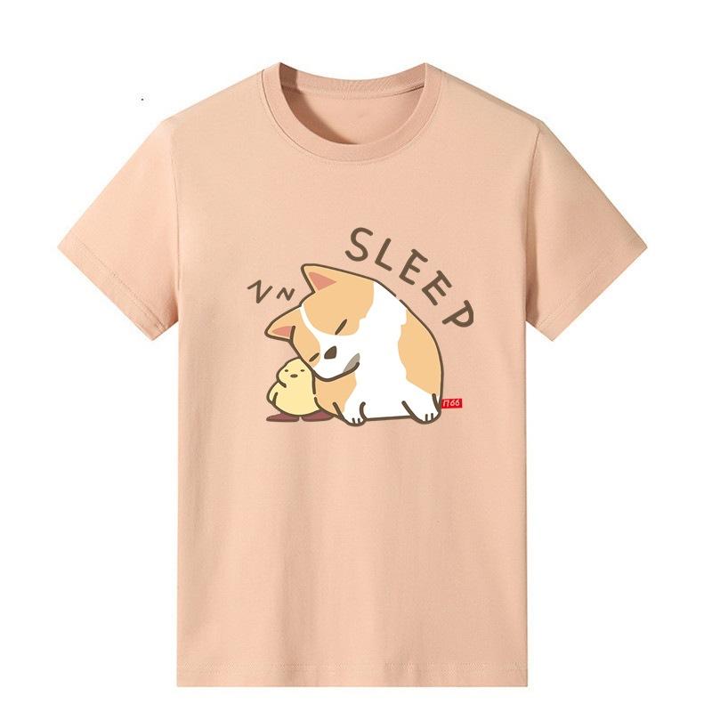 Summer Cartoon Printing Short-sleeved T-shirt Men And Women Couples Loose Loose Shirt Tops Aesthetic Clothing Summer Tops