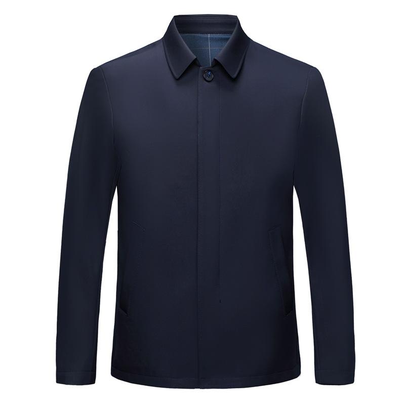 High-end Men's Mulberry Silk Jacket, Middle-aged Business Casual Spring and Autumn Lapel Jacket, High-end Dad Button Jacket