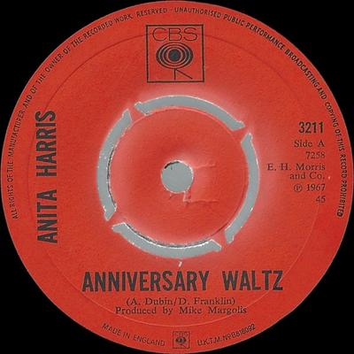 7inch Record ANITA HARRIS - Anniversary Waltz 3211 CBS 1968 UK Pop Used