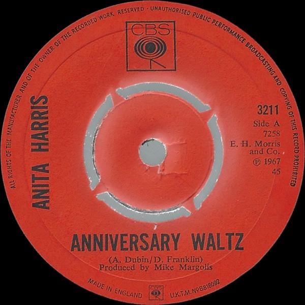 

7inch Record ANITA HARRIS - Anniversary Waltz 3211 CBS 1968 UK Pop Used