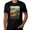 A Vintage Illustration of Badlands National Park - South Dakota - US T-Shirt Sports Basic Short Sleeve T-Shirt
