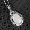 Tancise 925 Sterling Silver Klasyczny damski Jade Naszyjnik Wisiorek Cyrkon Moda Prezent