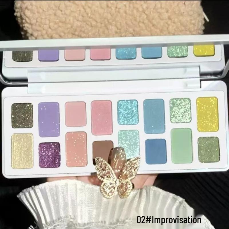 KAPEL Palette Ombretti Sedici Colori Tonalità Terra - Perlescente & Scintillante per il Trucco Quotidiano.