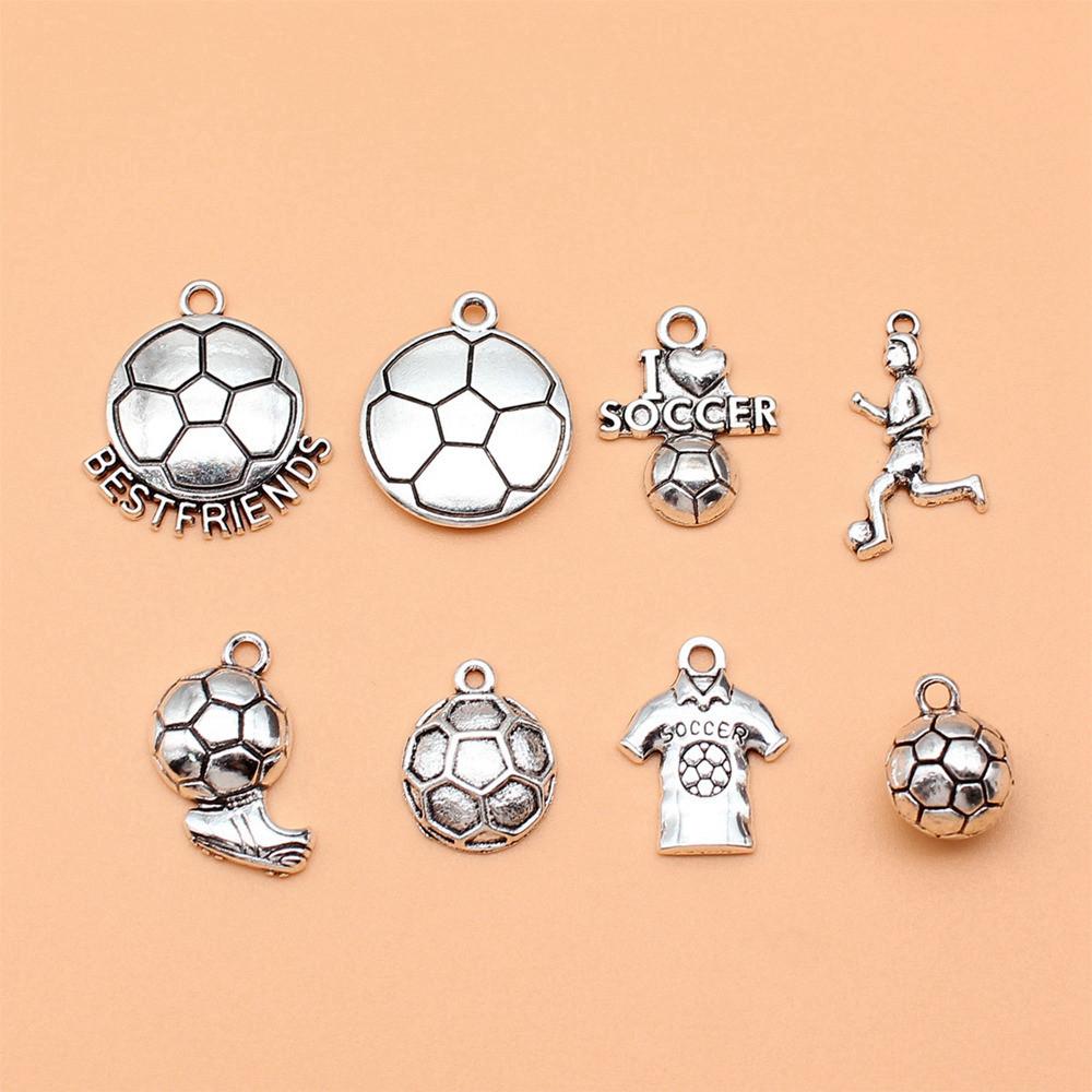 Soccer Football Charms School Pendants For Sports Themed Jewelry Making 1 Set