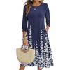 Women's Fashion Pocket Half Sleeve Floral Mid,length Casual Dress