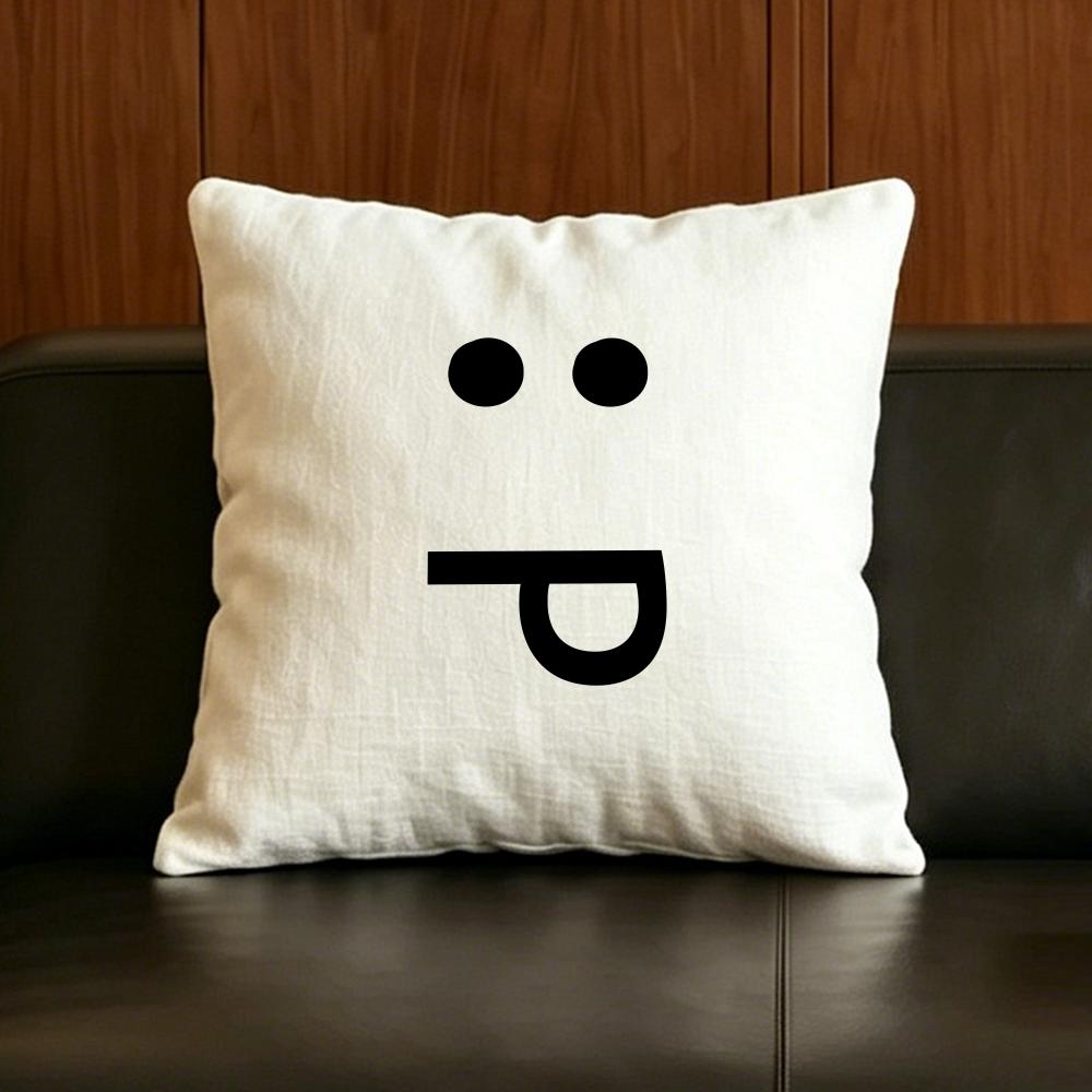 Meme Meme Face Cushion Cover Natural Linen Pillowcase Set AllinOne Decor for Sofa Bedroom Chair