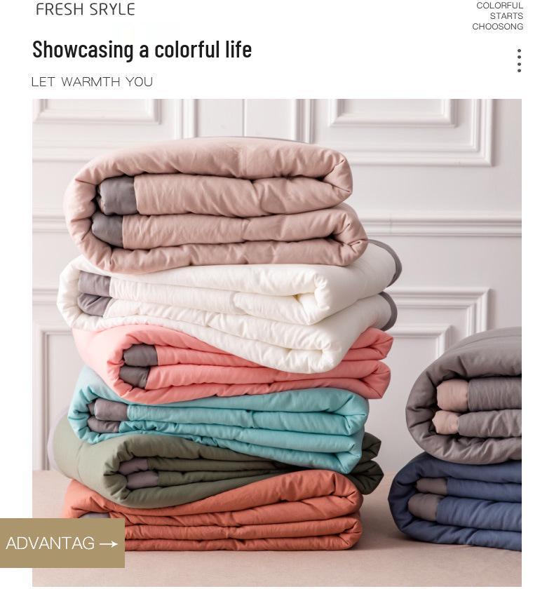 Solid Color Washed Cotton Skin-Friendly Machine Washable Summer Quilt for Air Conditioned Rooms – Thin, Single & Double Sizes