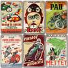 Motorcycle Vintage Poster Metal Plate Cafe Racer Festival Race Bred Motorcycle Metal Tin Signs Wall Decor Riders Club Man Cave