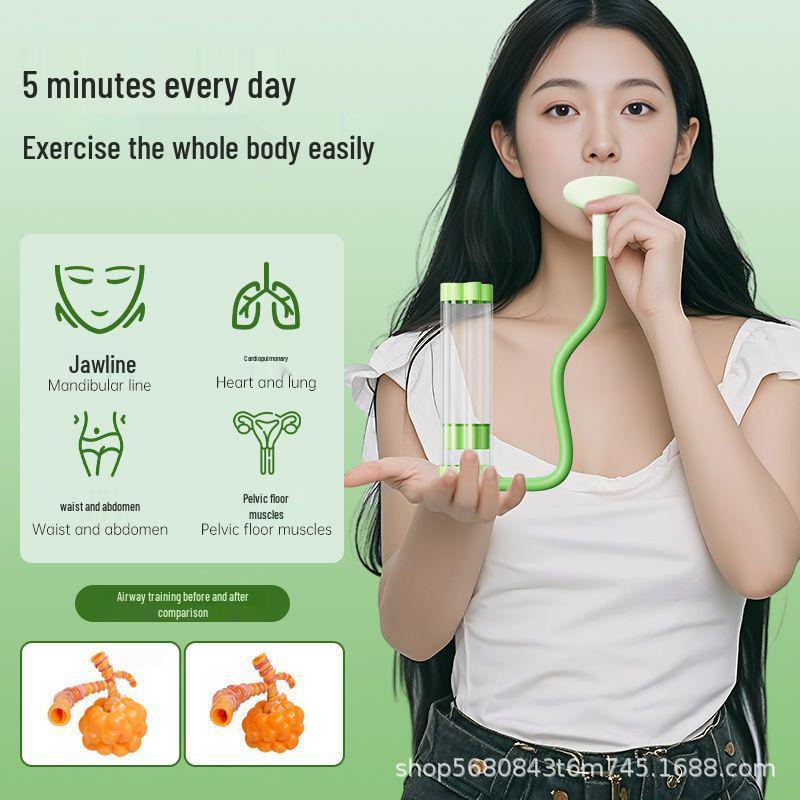 

Portable Abdominal Trainer and Lung Capacity Enhancer for Slim Face and Belly Blue Dumbbell [Boxed]