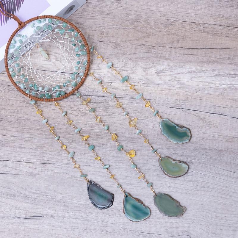 Natural Raw Stone Agate Slice Dreamcatcher Accessories Bohemian Home Wall Decor Craft Supply for DIY Hanging Ornament