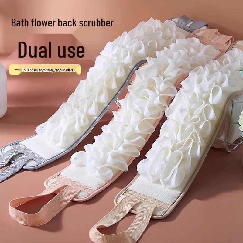 Exfoliating Bath Towel: Powerful Mud-Removing Back Scrubber - Long Brush Strip for Solo Use