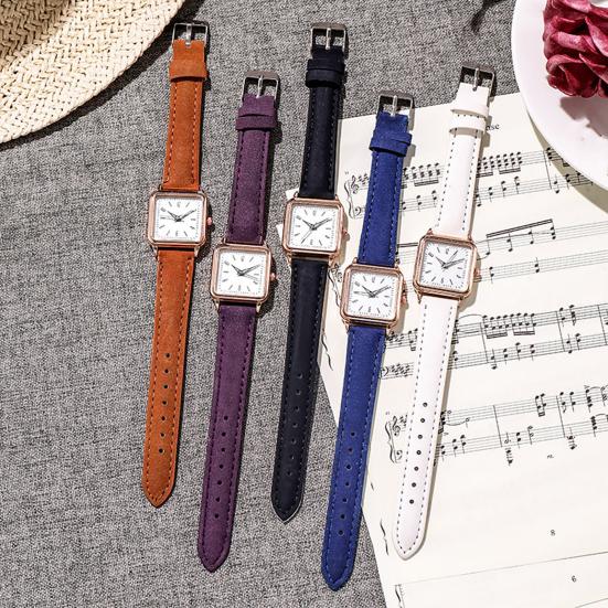 Quartz Watch for Women Luminous Hands Compact Wristwatch Elegant Arabic Numerals Watch Easy Night Reading Square Watch for Daily Wear Gift