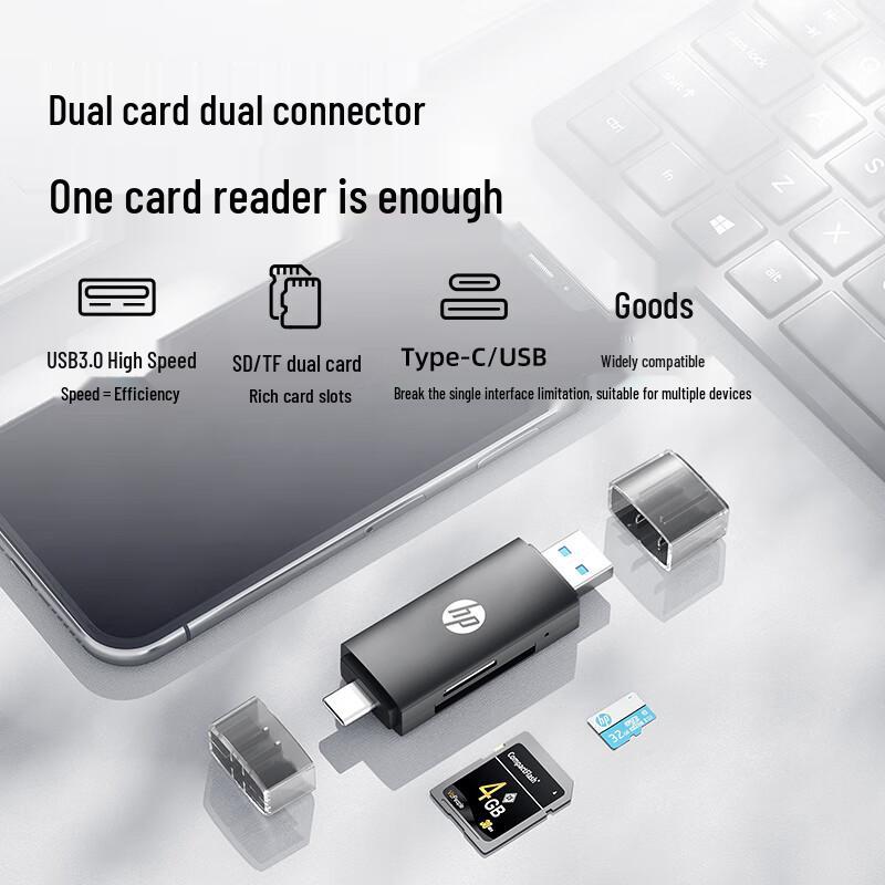 HP Dual-Head USB-C & USB 3.0 SD/TF Card Reader