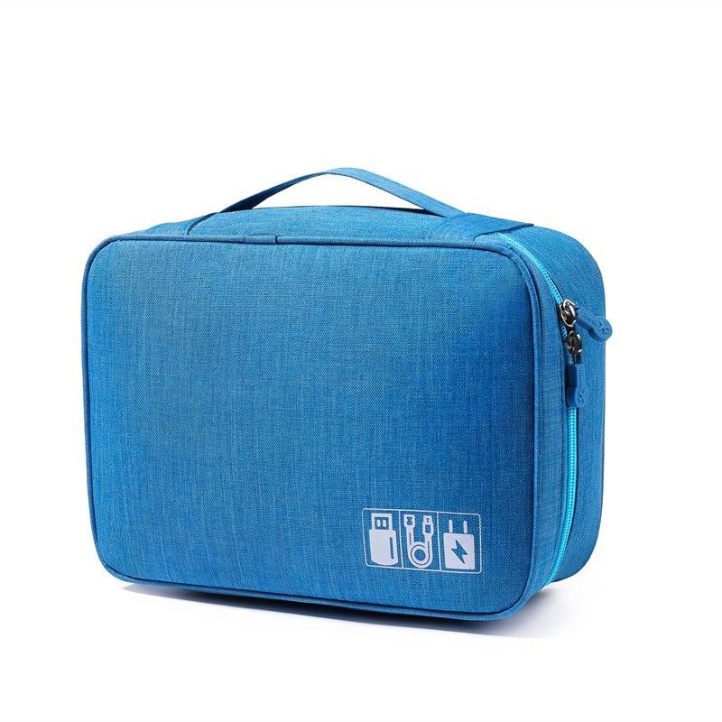 

Сумка для хранения цифровых аксессуаров для путешествий, USB-кабель, органайзер для наушников, водонепроницаемая нейлоновая сумка One Size