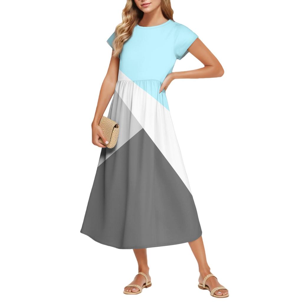 Women's Fashion Temperament Elegant Waisted Floral Casual Dresses