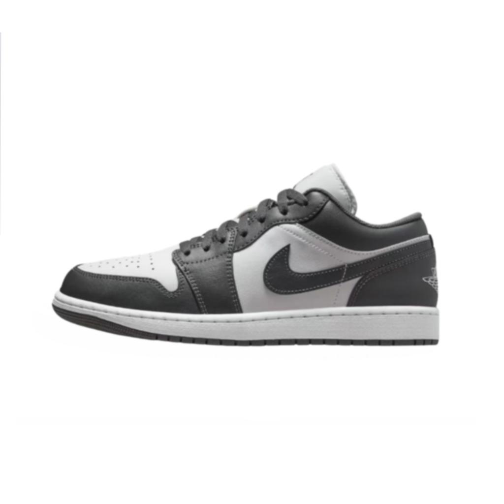 Jordan Air Jordan 1 Low Abrasion Resistant Low top Vintage Basketball Shoes Unisex Gray Blue 553558-044(Team448-)