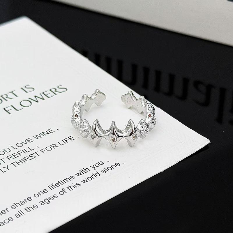 Super Flash Zirkon Hexagramm Ring Öffnung Verstellbar Exquisiter Ring Temperament Hochklassige Frauen