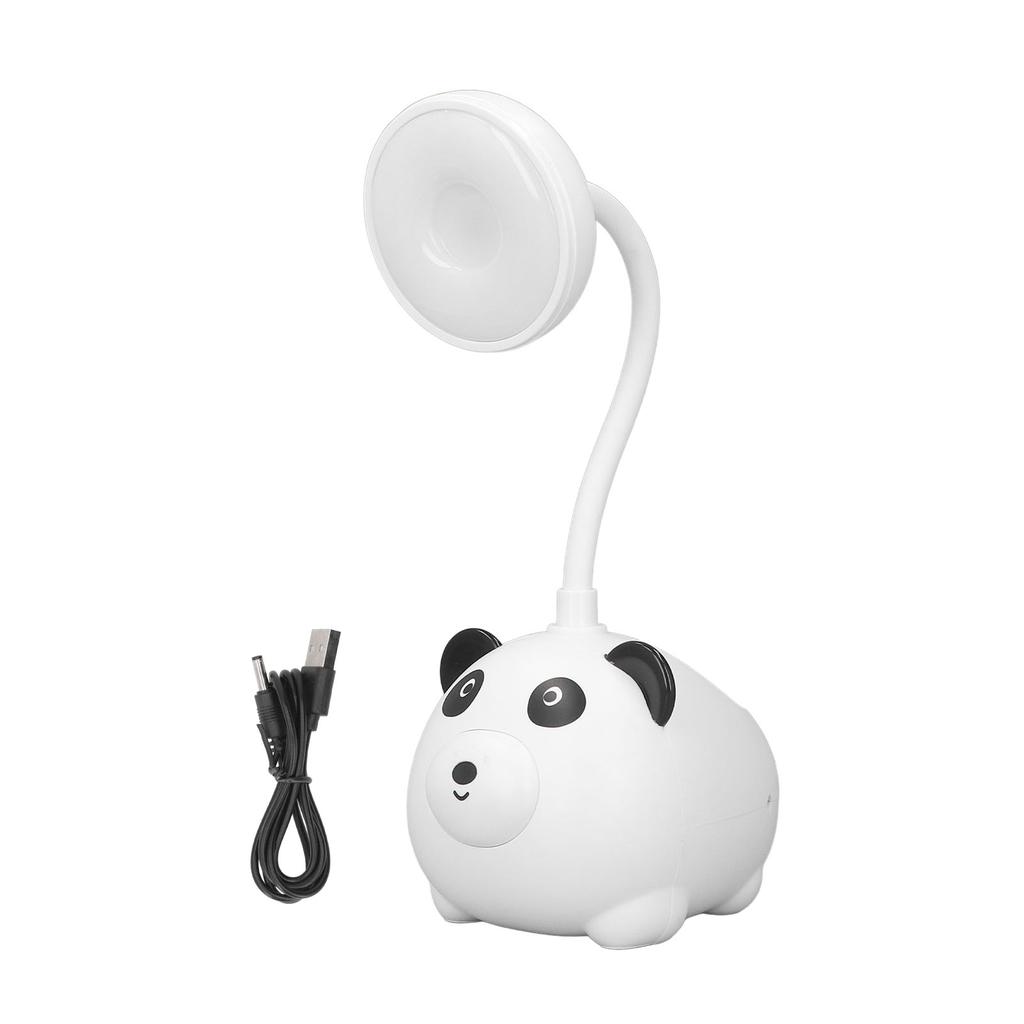 Kids Reading Light Panda Style Base Flexible Gooseneck USB Charge 600mAh LED Desk Lamp for Family