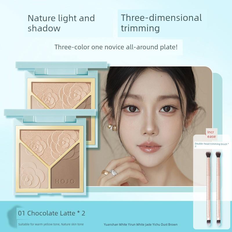 Highlighter Palette Matte Eyeshadow Blush Contour Nose Shadow Side Shadow Brightening Face Three-In-One Palette Official Authentic Product