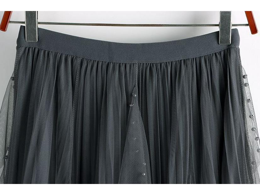 Women's Irregular A-line High Waist Mesh Skirt, 2025 Spring/Autumn
