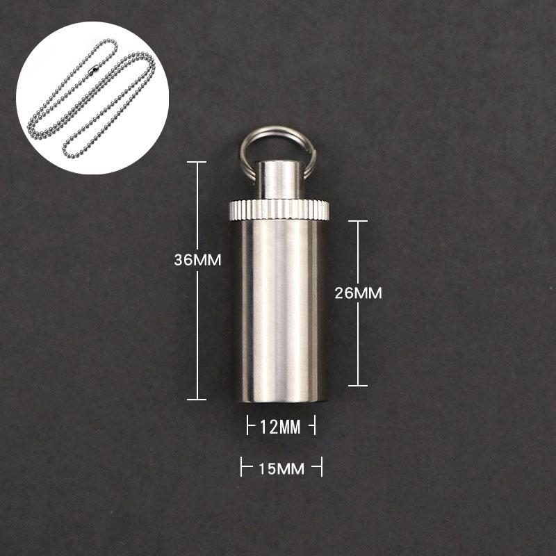 Titanium Alloy  Waterproof Pill Case Portable Keychain Medicine Sealed Capsule Storage Container Moistureproof for Travel Home