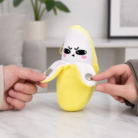 Musical Banana Plush Toy, Banana Fruit Sensing Metronome with Sounds, Interactive Sound Toy for Kids, Cute Motion Sensor Fruit Keyring Gift