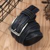 Men'S Pu Leather Pin Buckle Belt Casual Parallel Bar Belt Belt