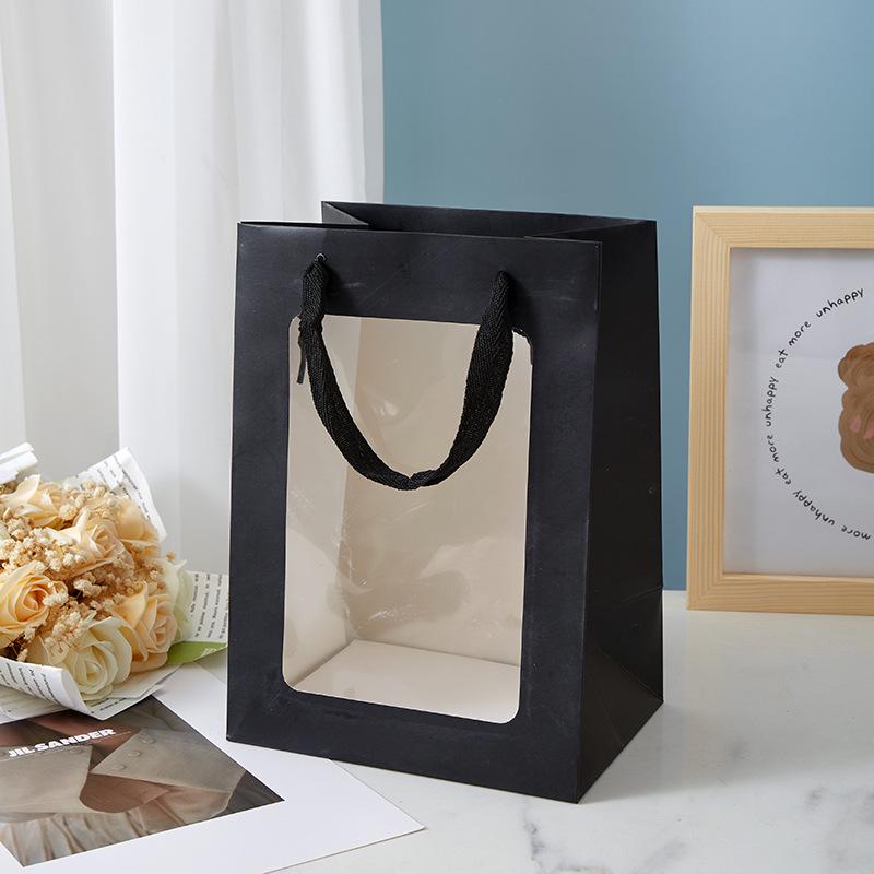 Transparent Window Tote Bag for Flowers & Dolls – Perfect for Qixi Festival & Mother's Day Gifts