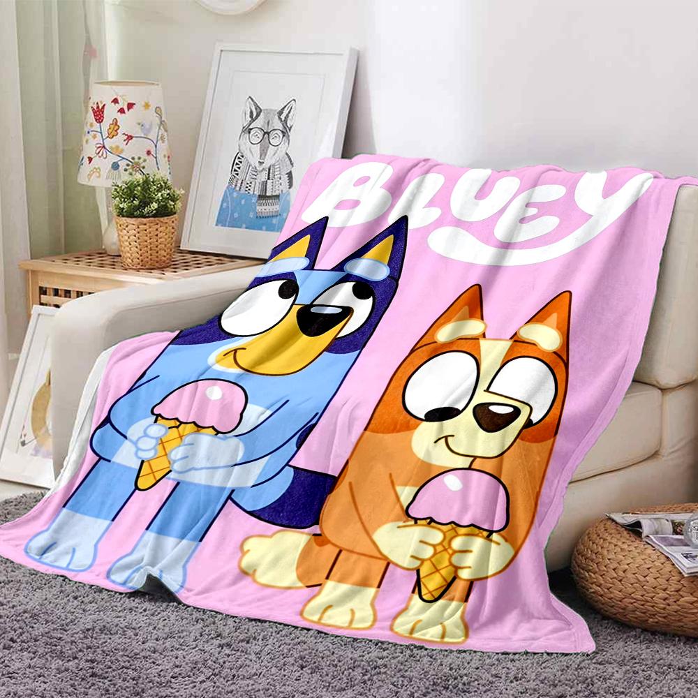 Bluey Theme Printed Blanket - Perfect for Couch, Bed, Travel & Outdoor Use | Machine Washable, Cozy & Durable.