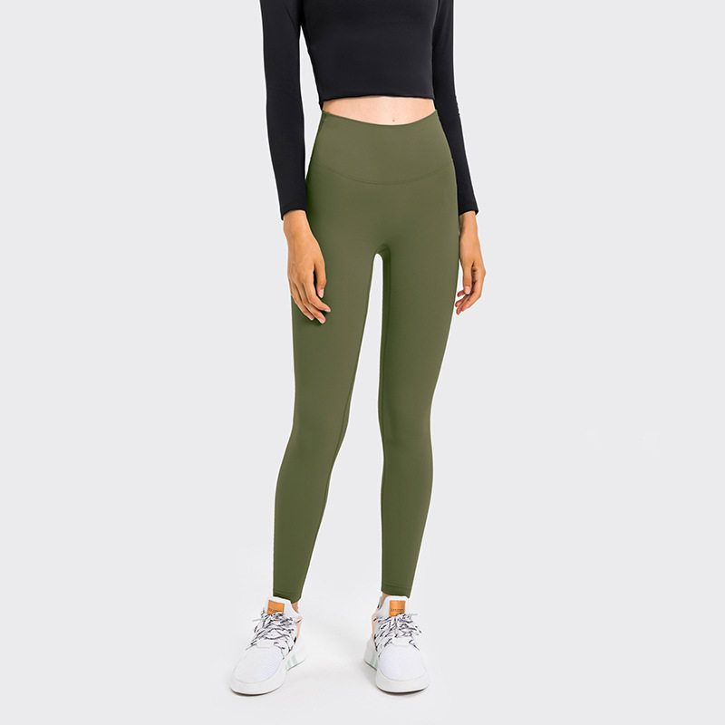 Fashion High Waist Hip Lift Nude Feel Yoga Cropped Pants Thin Stretch Large Skinny Running Sports Peach Hip Yoga Pants