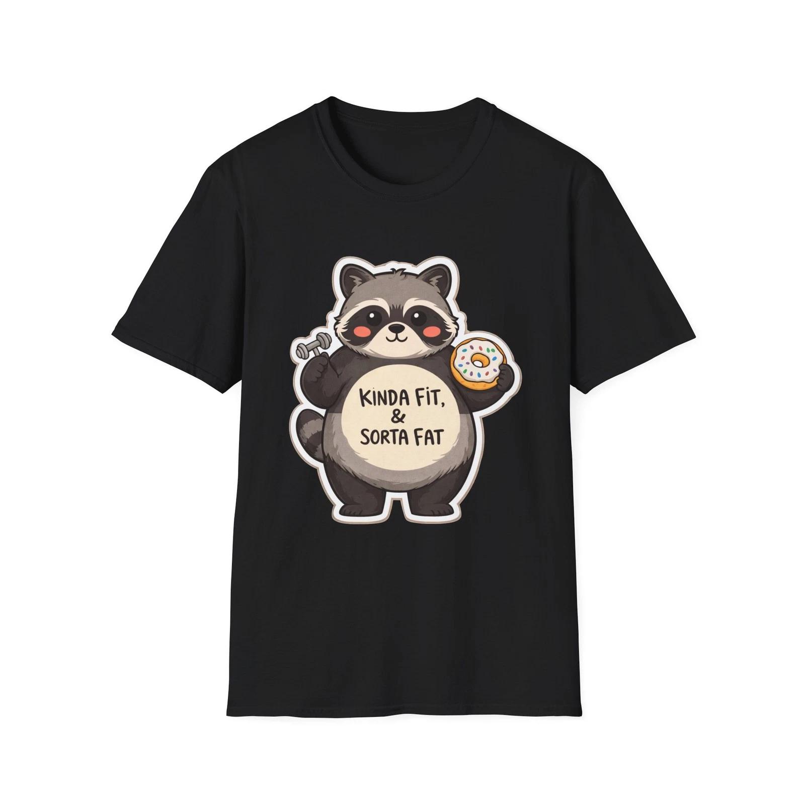 Kinda Fit Kinda Fat Raccoon Children s Children s T Children s T-shirt | Cute Animal Illustration 100