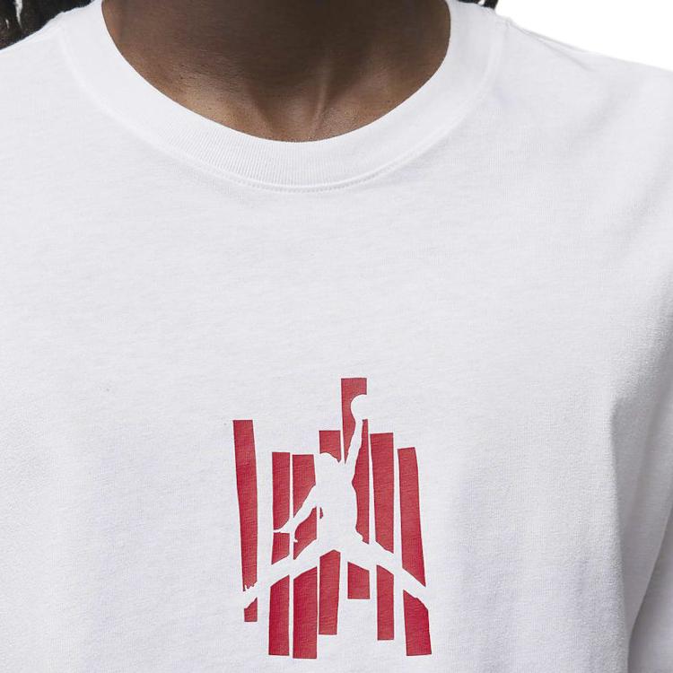 Jordan Brand Printed Soft Comfortable Casual Short Sleeve T-Shirt Men Tops White Fitness-Red FD7026100