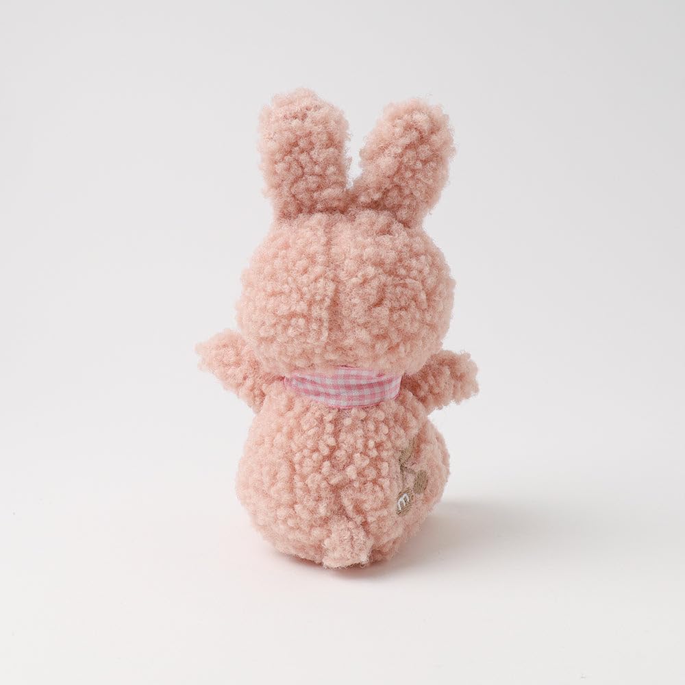 Rabbit Gingham Check Ribbon Plush Squeaky Dog Chew Toy Plush Squeaky for Small Dogs monchéri Monchéri Toy, (Pink/FREE), Toy, Toy,