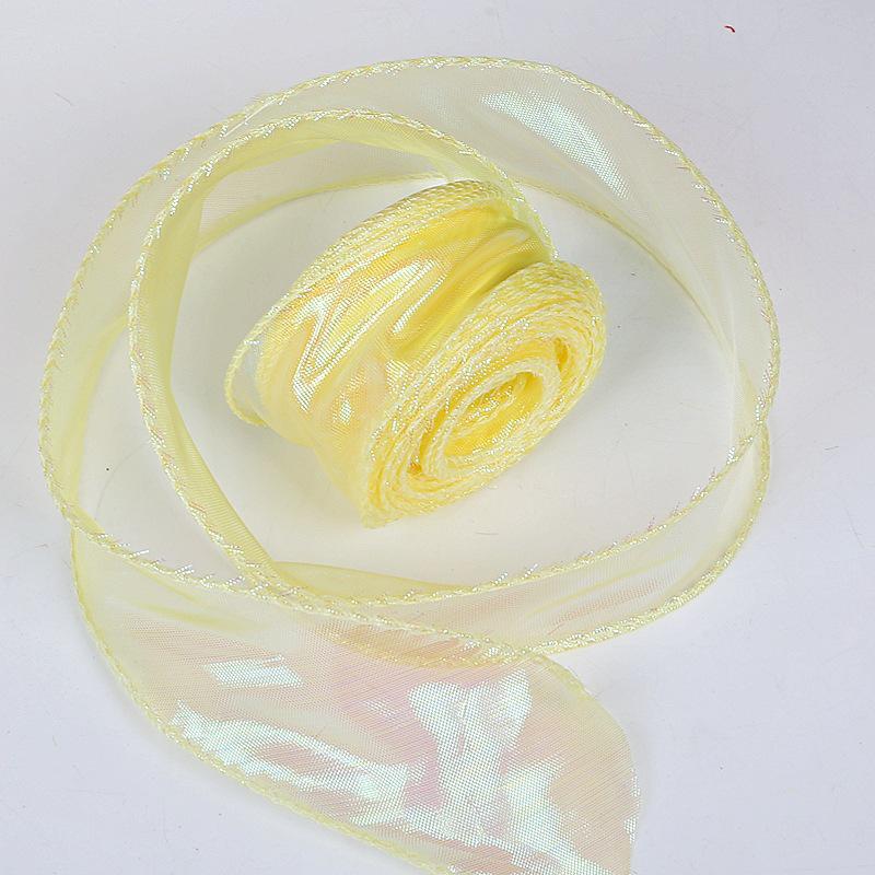 Iridescent 4cm Colorful Fishtail Yarn Ribbon for DIY Flower Gift Box Packaging