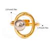 18K Gold Color Plated Finger Rings Stainless Steel Material Double Tone Design Geometric Rings Hollow Construction PVD Plated