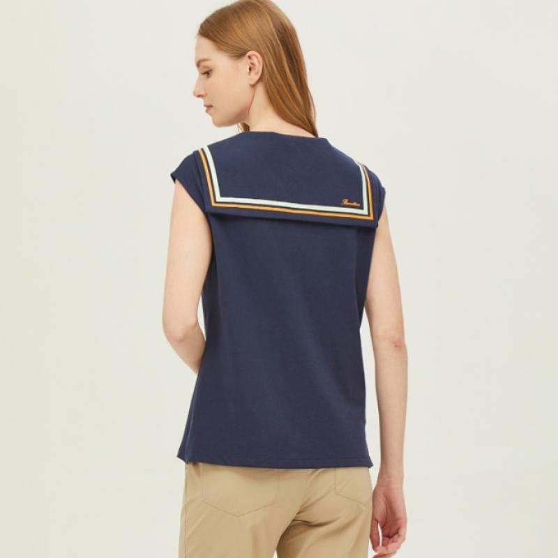 BeneTTon BeneTTon Tricou fără mâneci cu guler de marinar baTsf3241 Ny