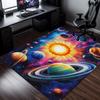 Solar System Planet Sun Cosmic Design Crystal Velvet Rug Space Theme Living Room Decor Astronomy InspiredFloorMatEducationalGift