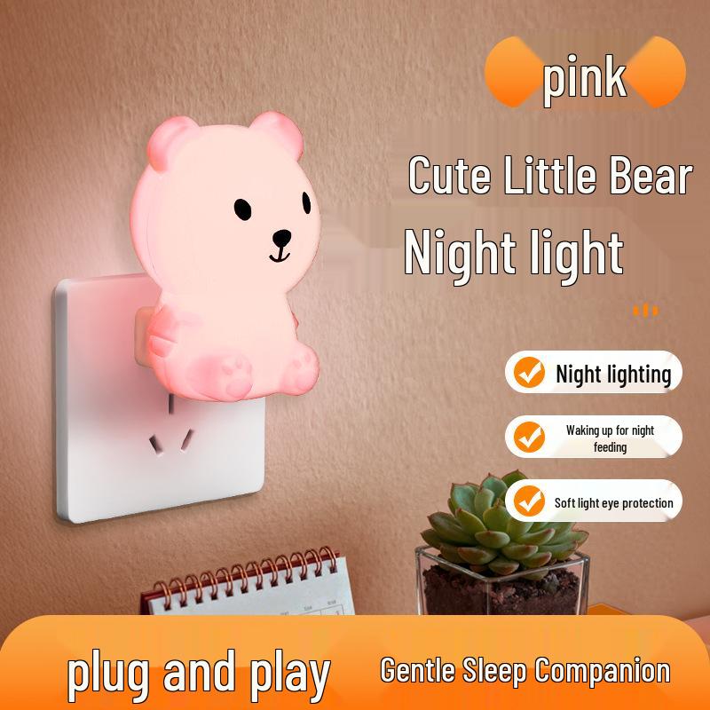 2026 Creative Cartoon Night Light - Plug-in LED with Button Switch for Energy-saving Sleep Lighting